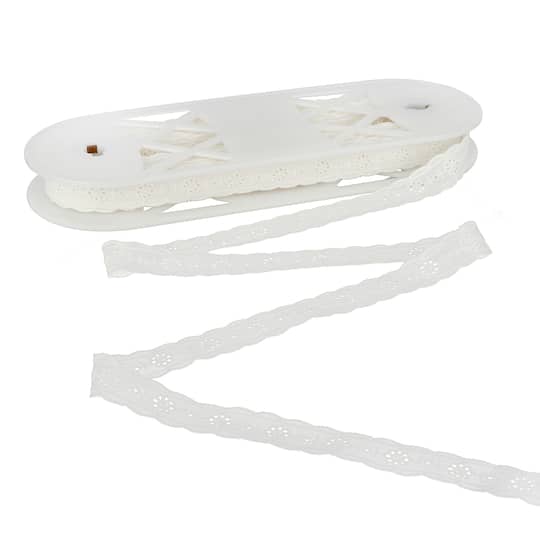 0.75" White Eyelet Lace Trim by Celebrate It®